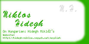 miklos hidegh business card